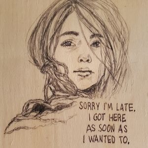 Hand-painted Irene Morgan Wood Tiles,  5 x 5 inches